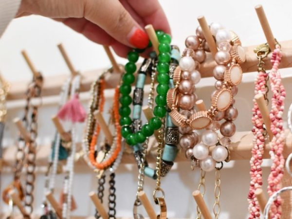 Create a DIY Jewelry Organizer Using a Cheap Sewing Thread Rack!