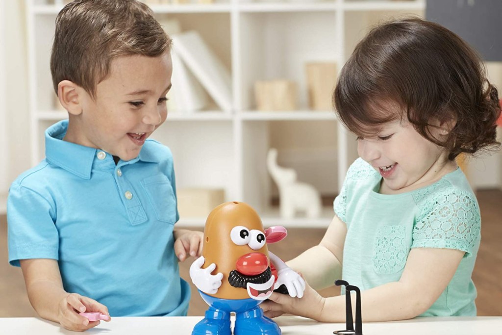 kids playing with mr potato head