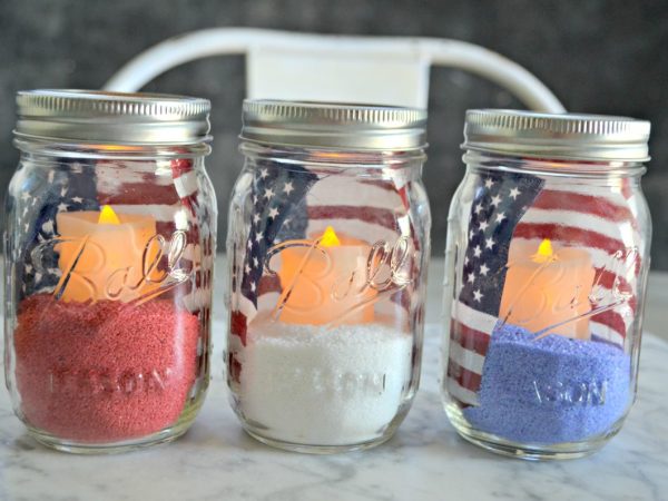 Make These 4th of July Decor DIY Mason Jar Votives in Just Minutes!