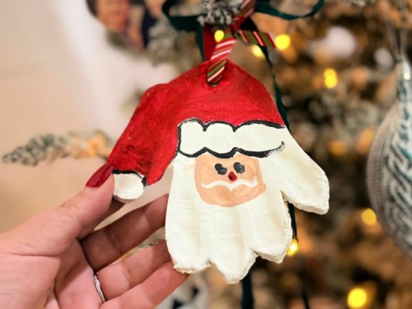 The Easiest DIY Santa Ornaments Using Handprints & Air-Dry Clay