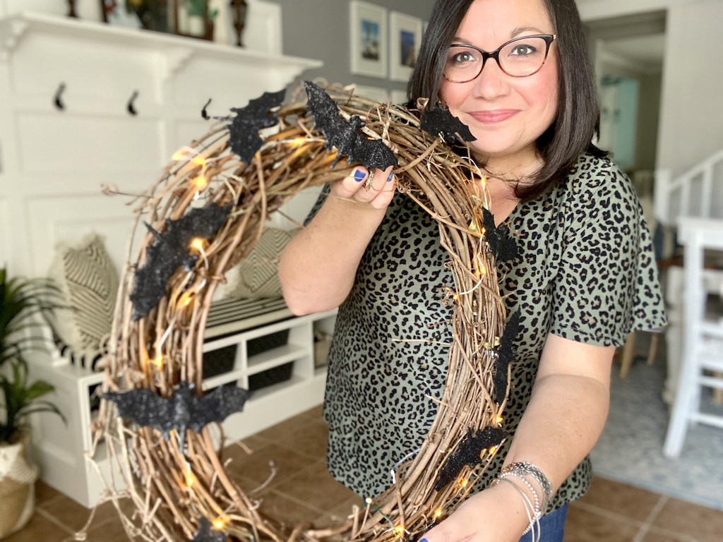 diy halloween bat wreath