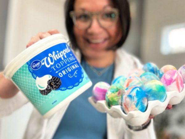 Try Using Whipped Cream to Dye Easter Eggs!