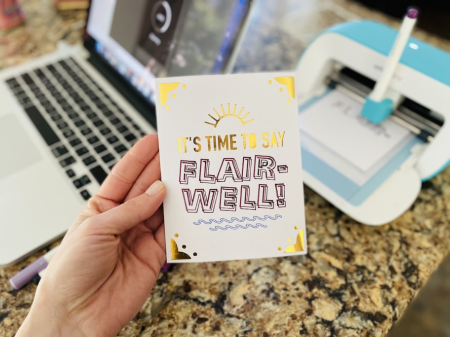 hand holding a flair well teacher appreciation card printable