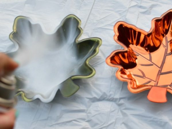 Turn a $1 Dollar Tree Leaf Dish into Cute Fall Decor with Spray Paint!
