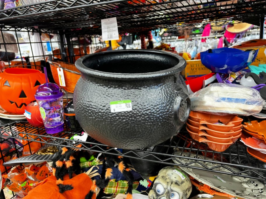 goodwill halloween items on store shelf 