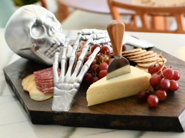 Make a DIY Skeleton Charcuterie Board For Your Halloween Party (Pottery Barn Inspired!)