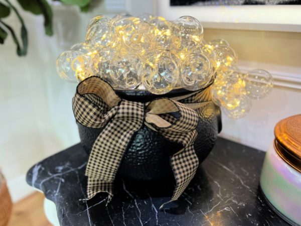 Create a Halloween Bubbling Witches Cauldron Using Clear Ornaments!