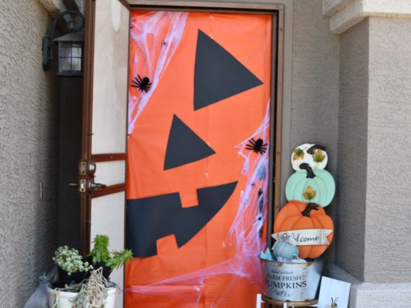 Make DIY Halloween Front Door Decorations Using Dollar Tree Items (Cute Pumpkin Decor!)
