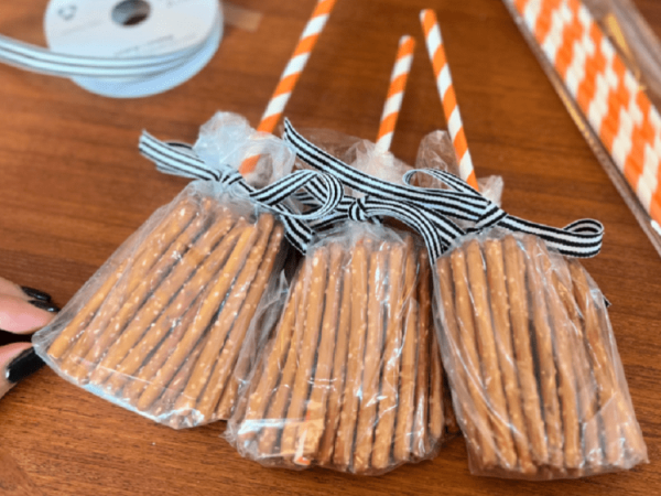 Make Witch Pretzel Broomsticks for a Fun, Non-Candy Halloween Treat!
