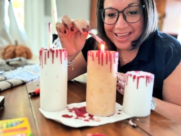 Make Spooky DIY Bloody Candles by Melting Red Crayons!
