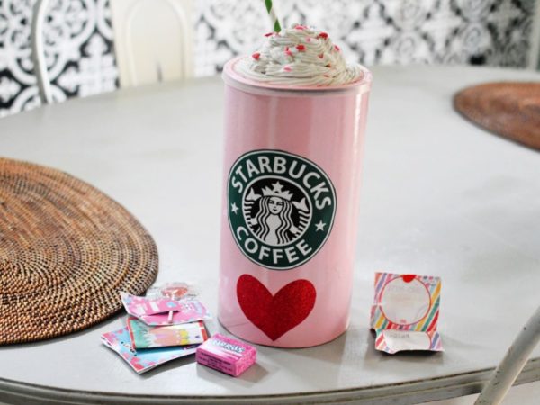 Make a Starbucks Frappuccino Valentine Box Using an Oatmeal Container!