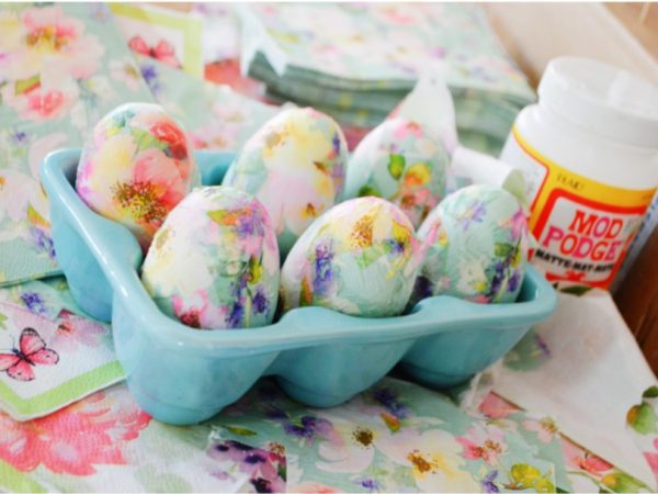 These Easy Decoupage Easter Eggs Require JUST Two Materials!