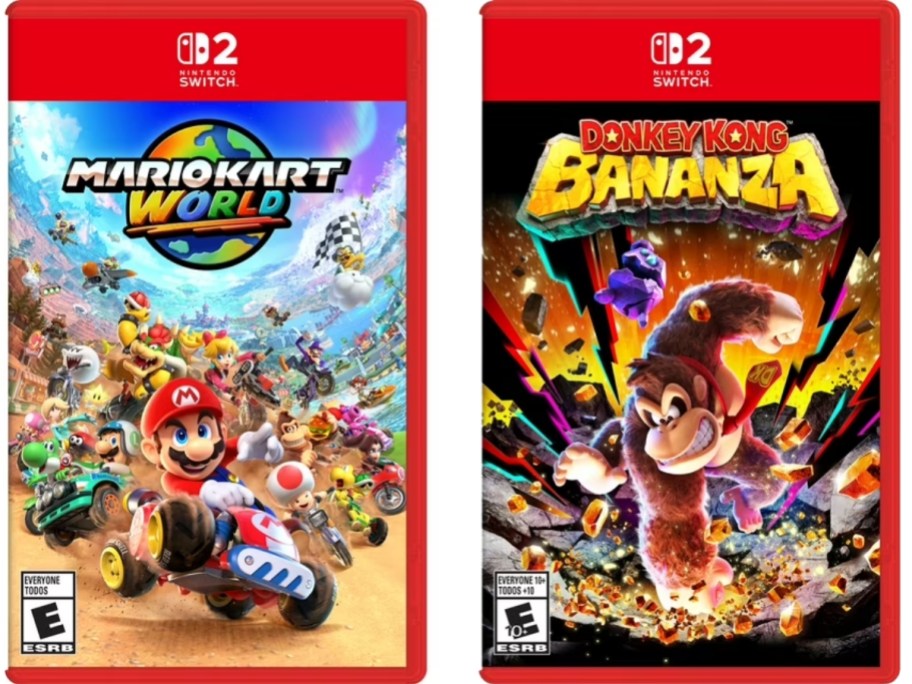 Mario Kart and Donkey Kong Nintendo Switch 2 game covers