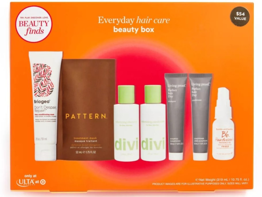 image of an ULTA Beauty hair care sample box