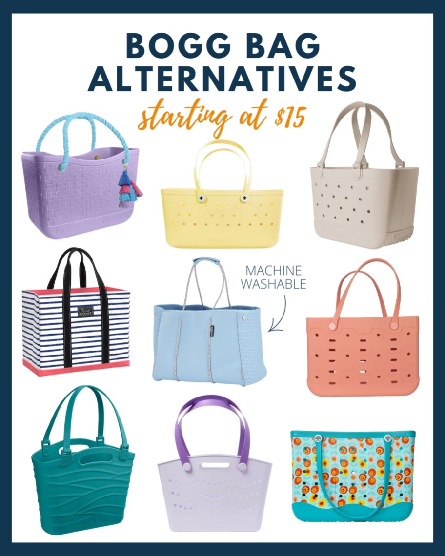 9 totes on a white background