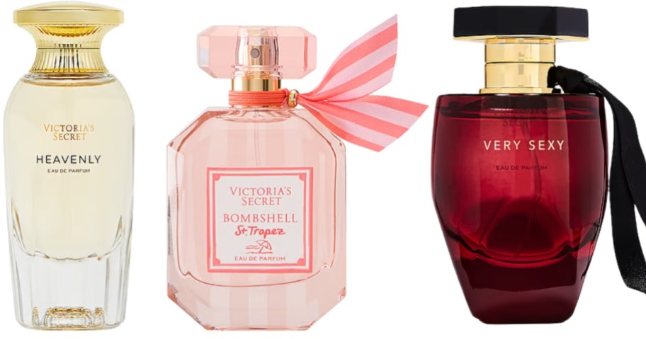 bottles of Victoria Secret perfume