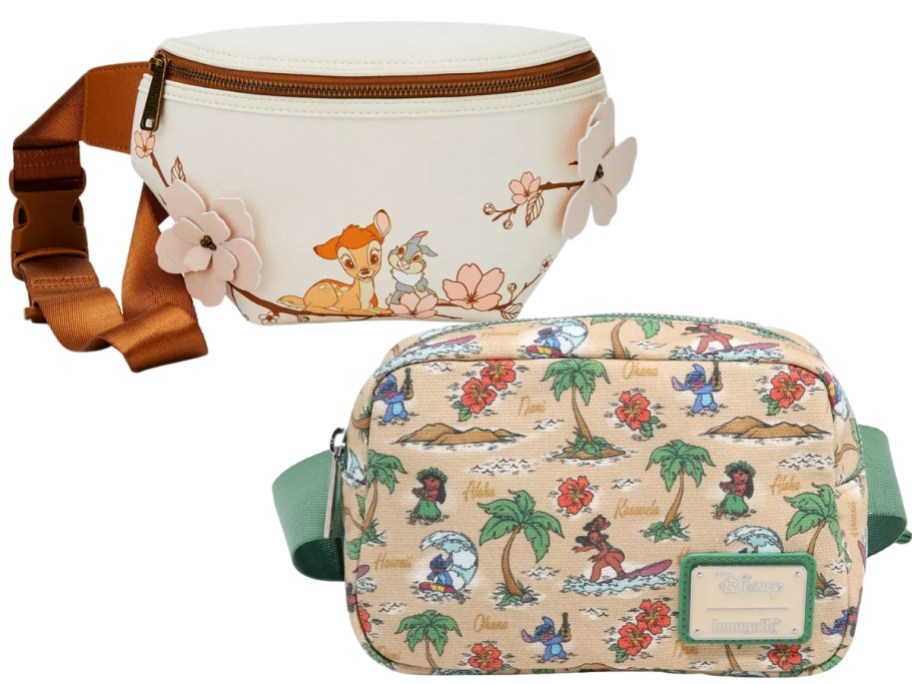 a Bambi belt bag and a Lilo & Stitch Belt Bag