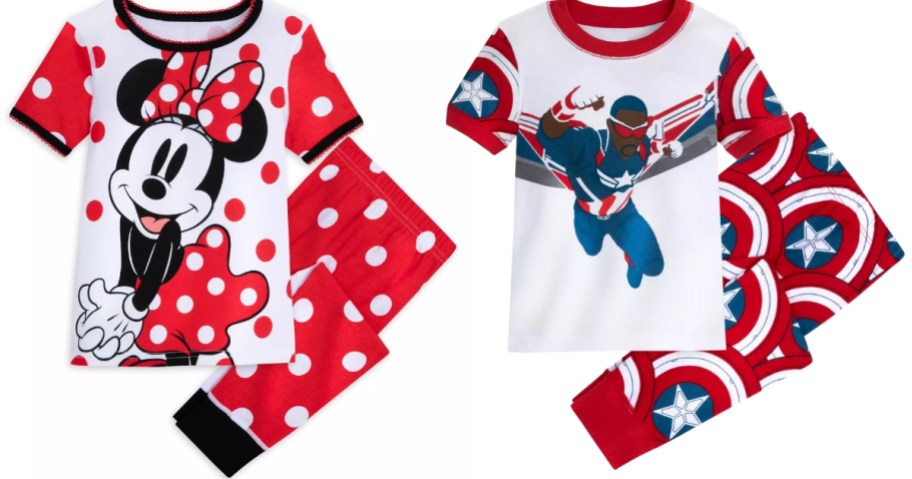 kids Minnie Mouse and Captain America pajamas
