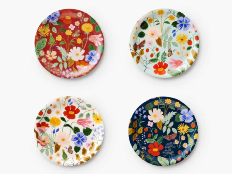 a set of 4 floral coasters