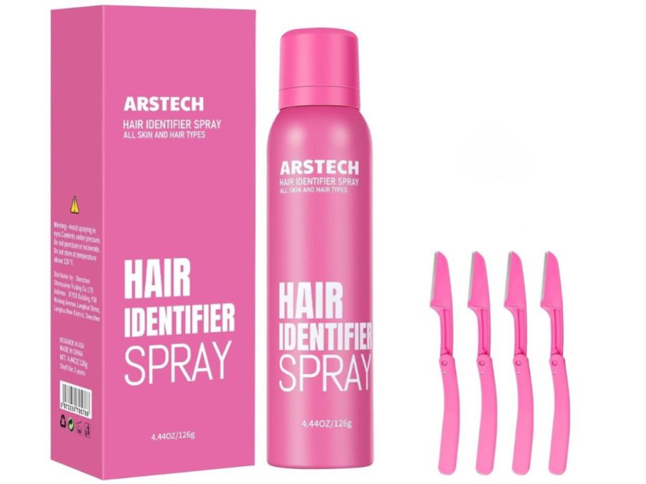 A Hair Identifier Spray Set with razors 