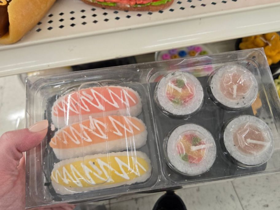 A candle that looks like sushi