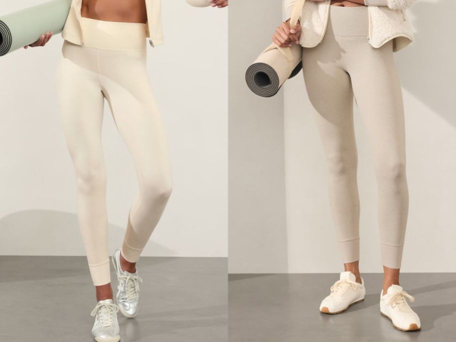 two women wearing Athleta Softluxe High Rise Leggings