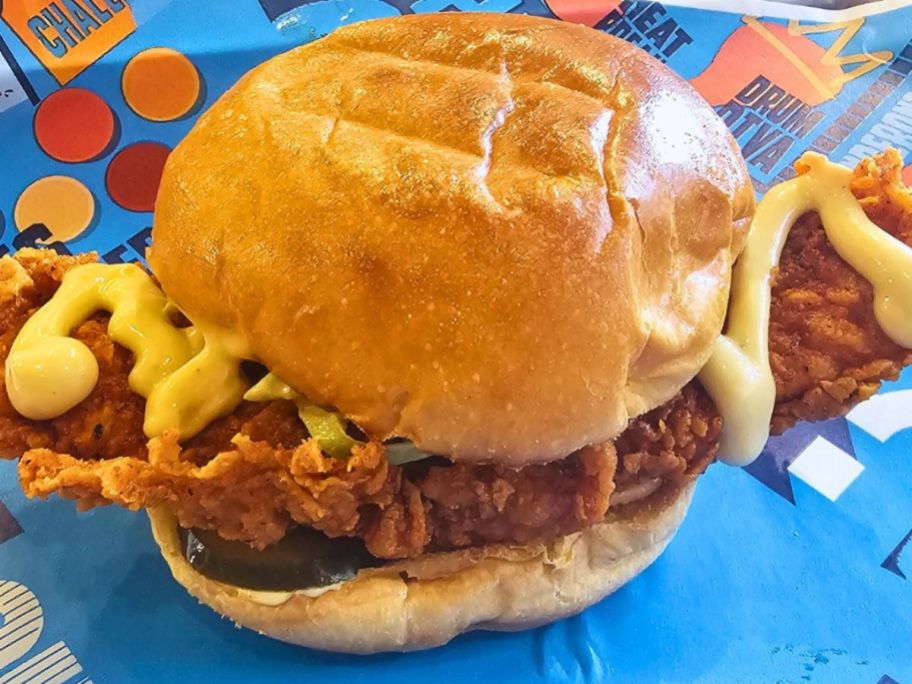An Atomic Wings Nashville Hot Chicken Sandwich