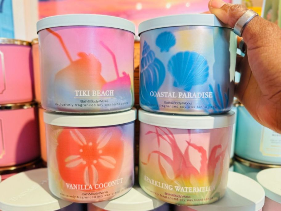 Four Bath & Body Works 3-Wick Candles