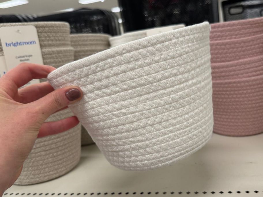 A brightrom Decorative Coiled Rope Basket