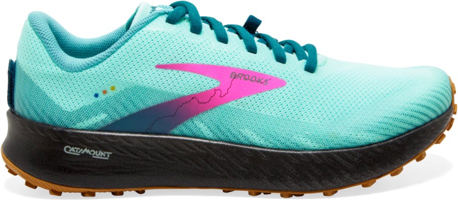 bright blue brooks running shoe