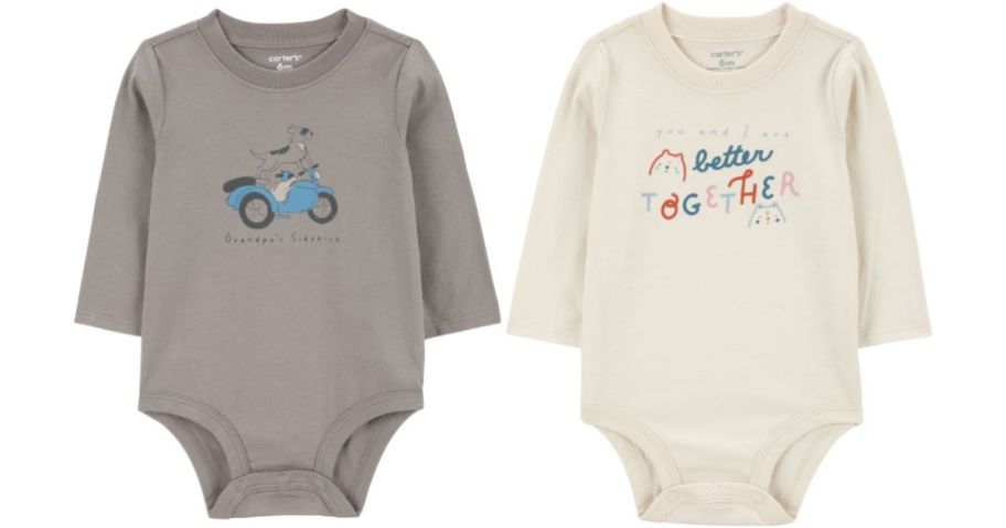 2 baby graphic bodysuits