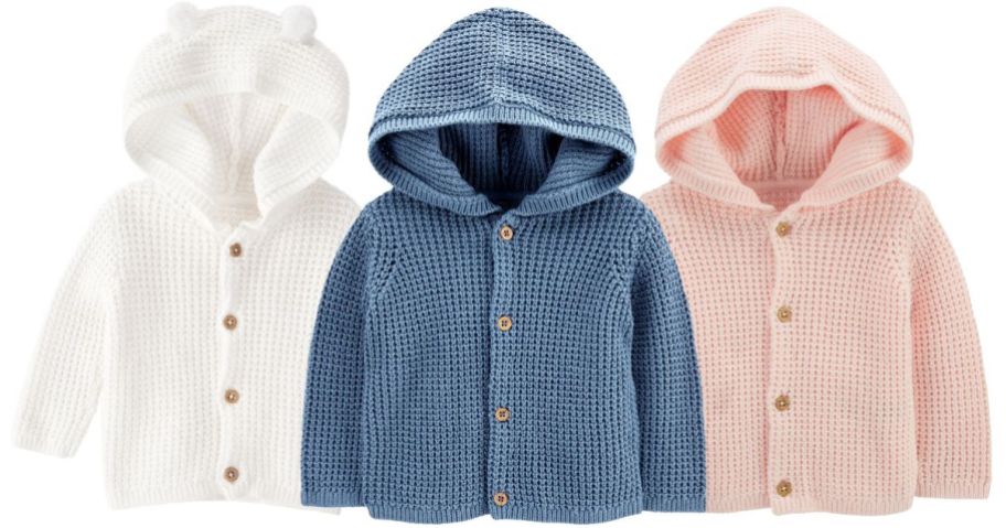 3 hooded sweaters for baby