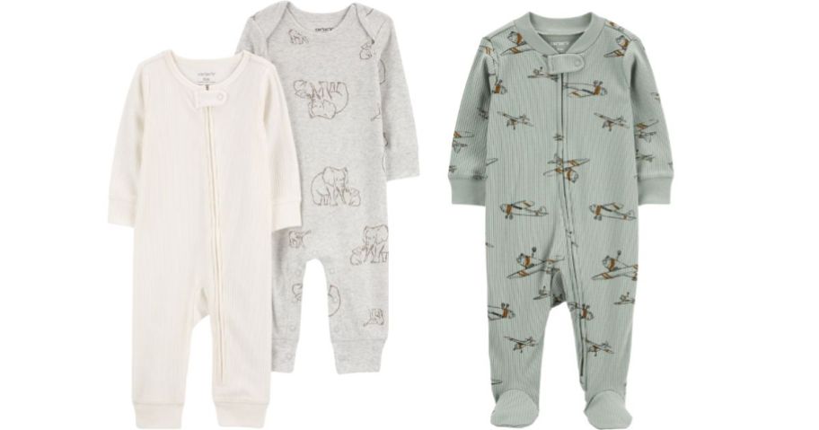 3 baby pajamas