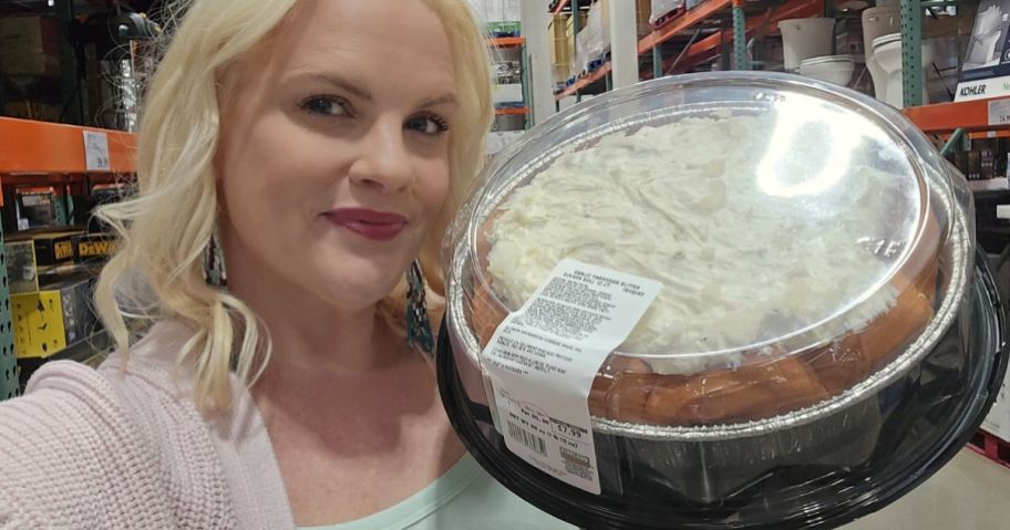 A woman holding a Garlic Parmesan Rolls