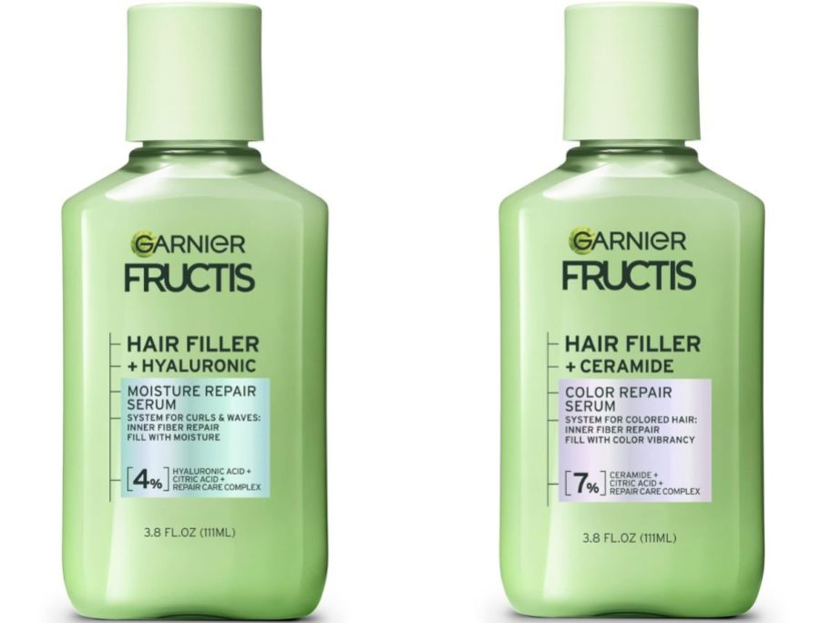 Stock images of two Garnier Hair Filler Serums