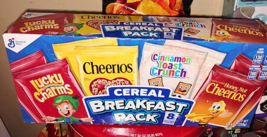 breakfast cereal variety 8 pack box