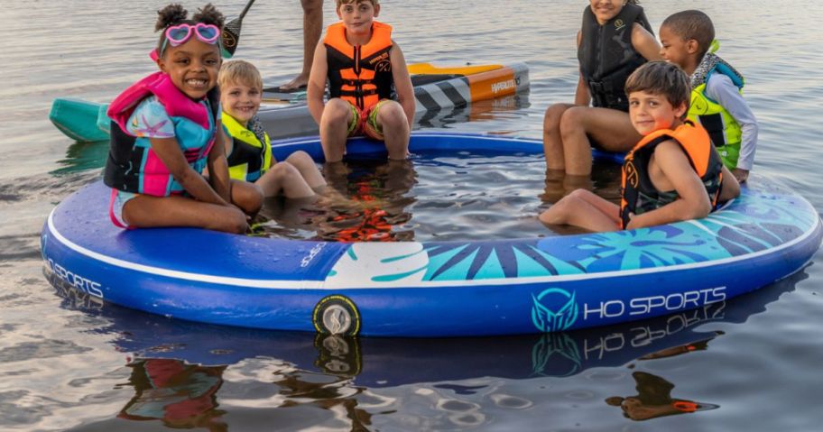 Kids on a Mini Oasis Water Ring Float