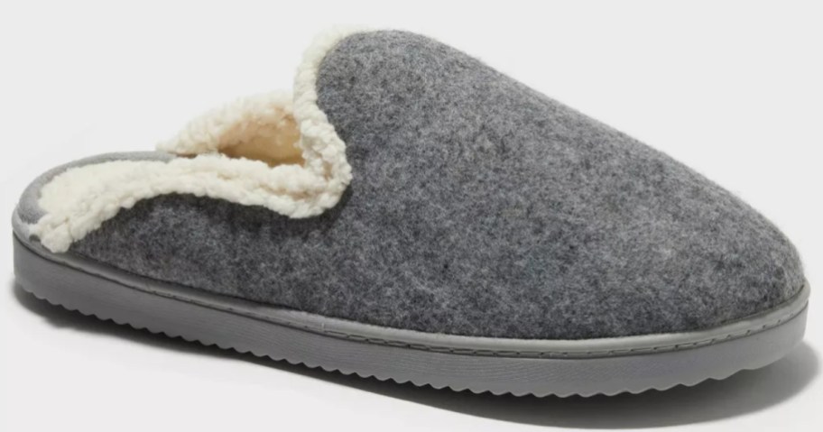 a women's grey scuff slipper shoe