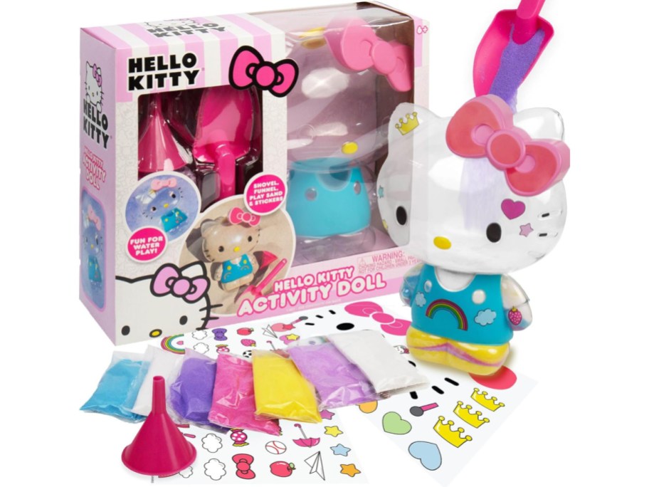 Hello Kitty Sand Activity Doll with all items outside of it 