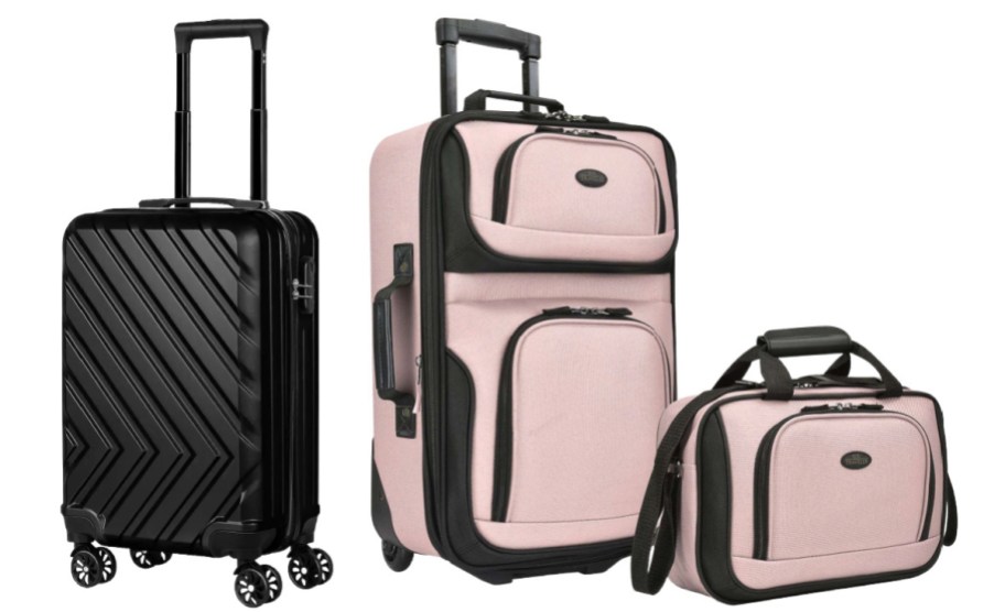 kohls black and pink luggages 