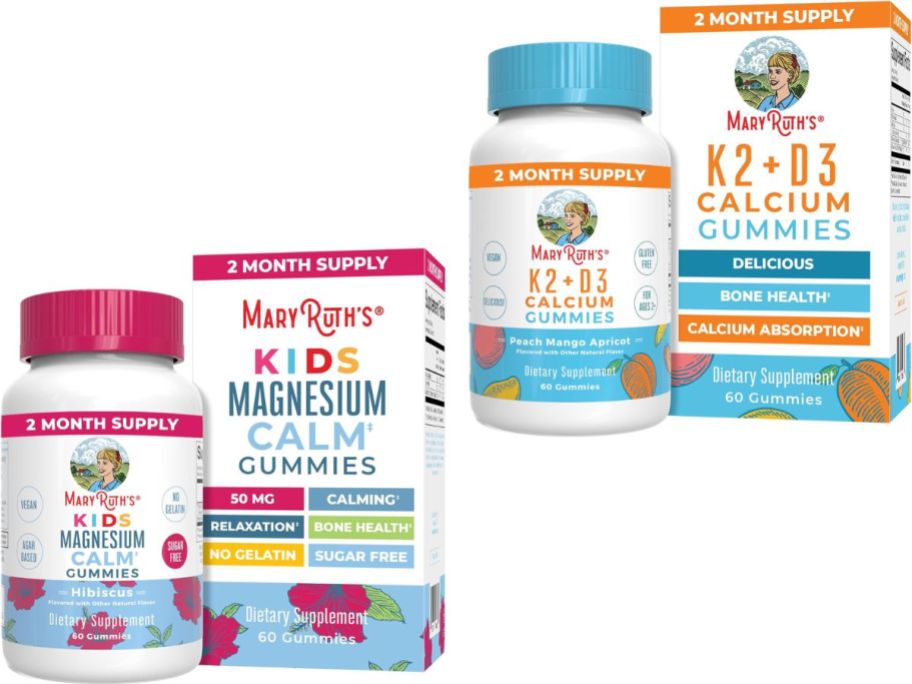 Stock images of two MaryRuth's Organics Supplements 