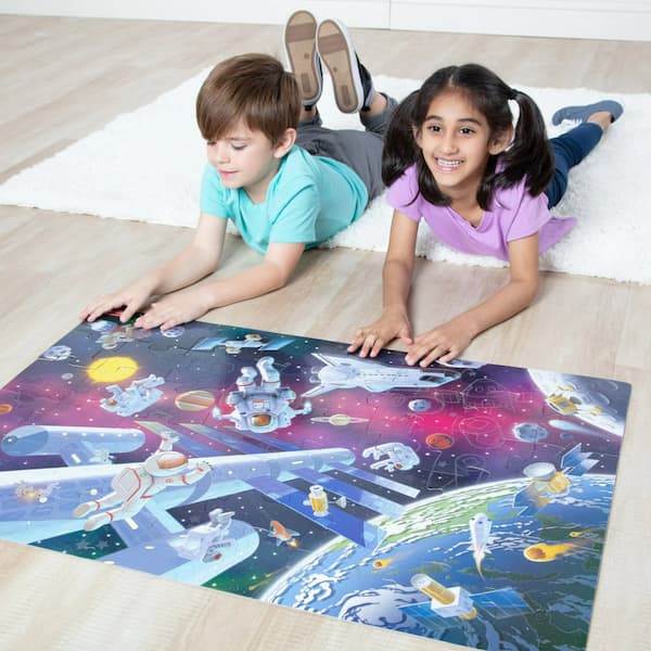 Melissa & Doug Outer Space Glow-in-the-Dark Cardboard Jigsaw Floor Puzzle 