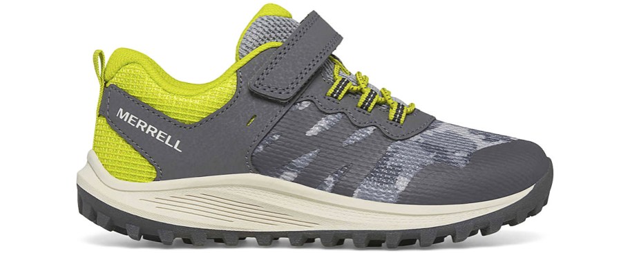 grey and green kids sneaker