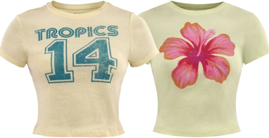 two womens graphic tees