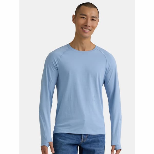Ozark Trail Men's & Big Men's Merino Wool Blend Long Sleeve Tee with UPF50+