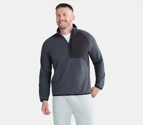 Ozark Trail Men's and Big Men's Micro Fleece Half Zip Pullover