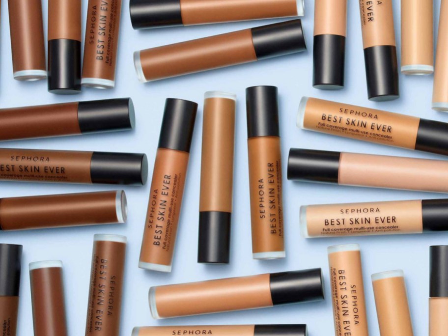 display of sephora concealer in different colors