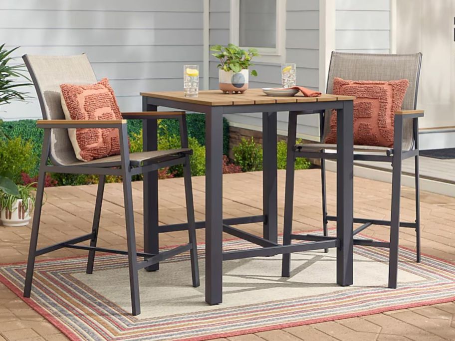 Style Selections Waterline Bar-Height Patio Dining 3-Piece Set