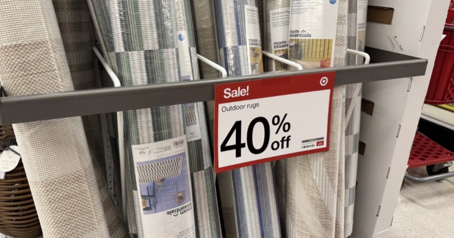 patio umbrellas in packaging with sale sign at target