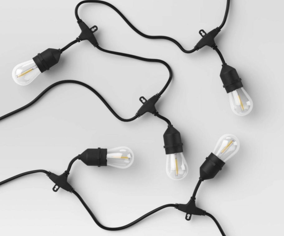 a set of drop cafe led string lights 